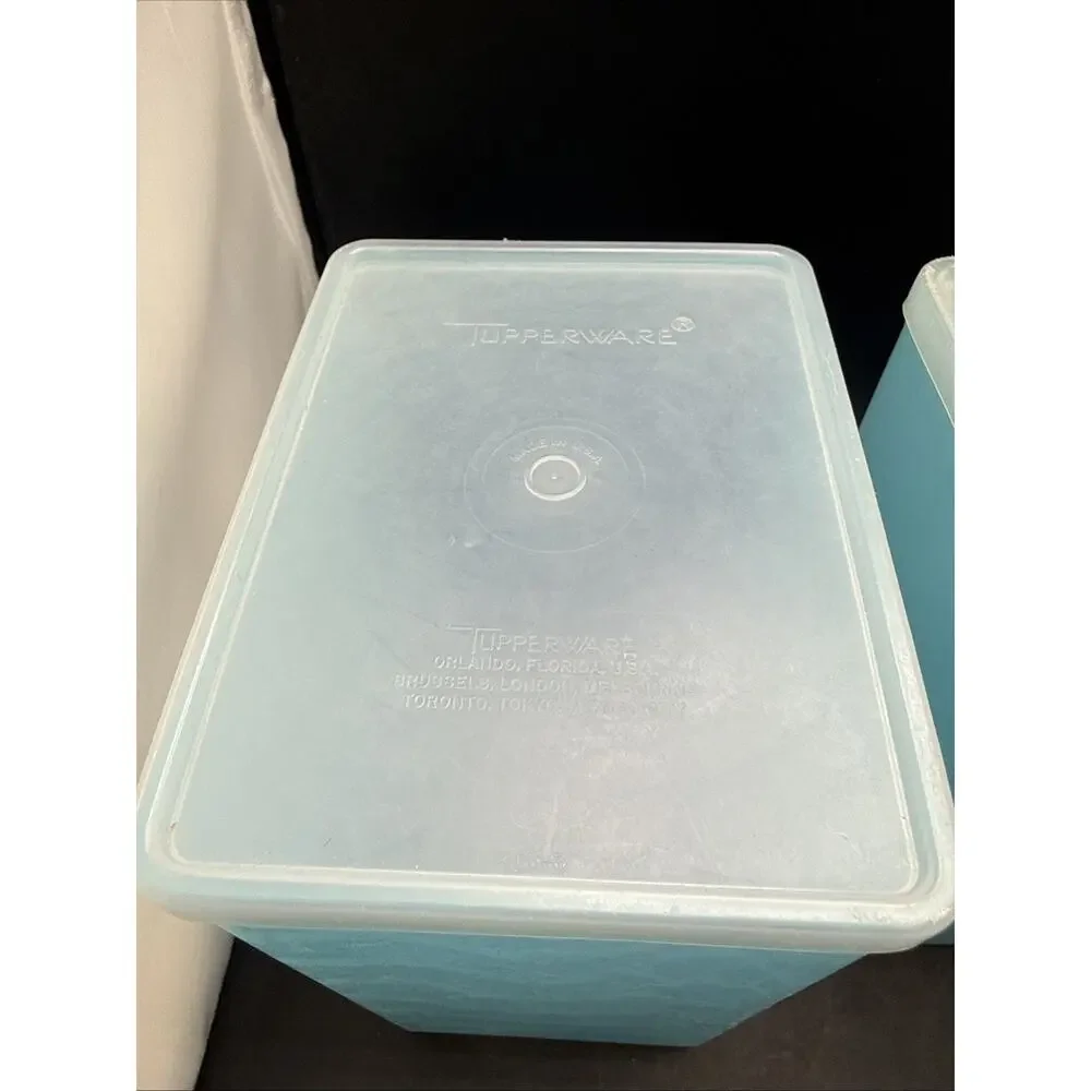 Vintage Tupperware 484-2 Modular Mates Blue Pantry Storage Canisters Lot 2